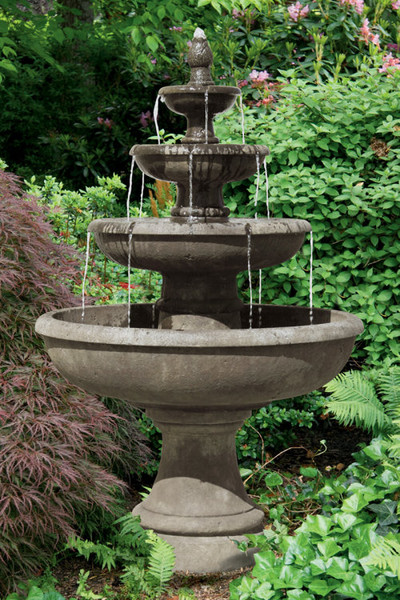 Elegant Classical Four Tier Picasso Fountain has smooth shaped bowls